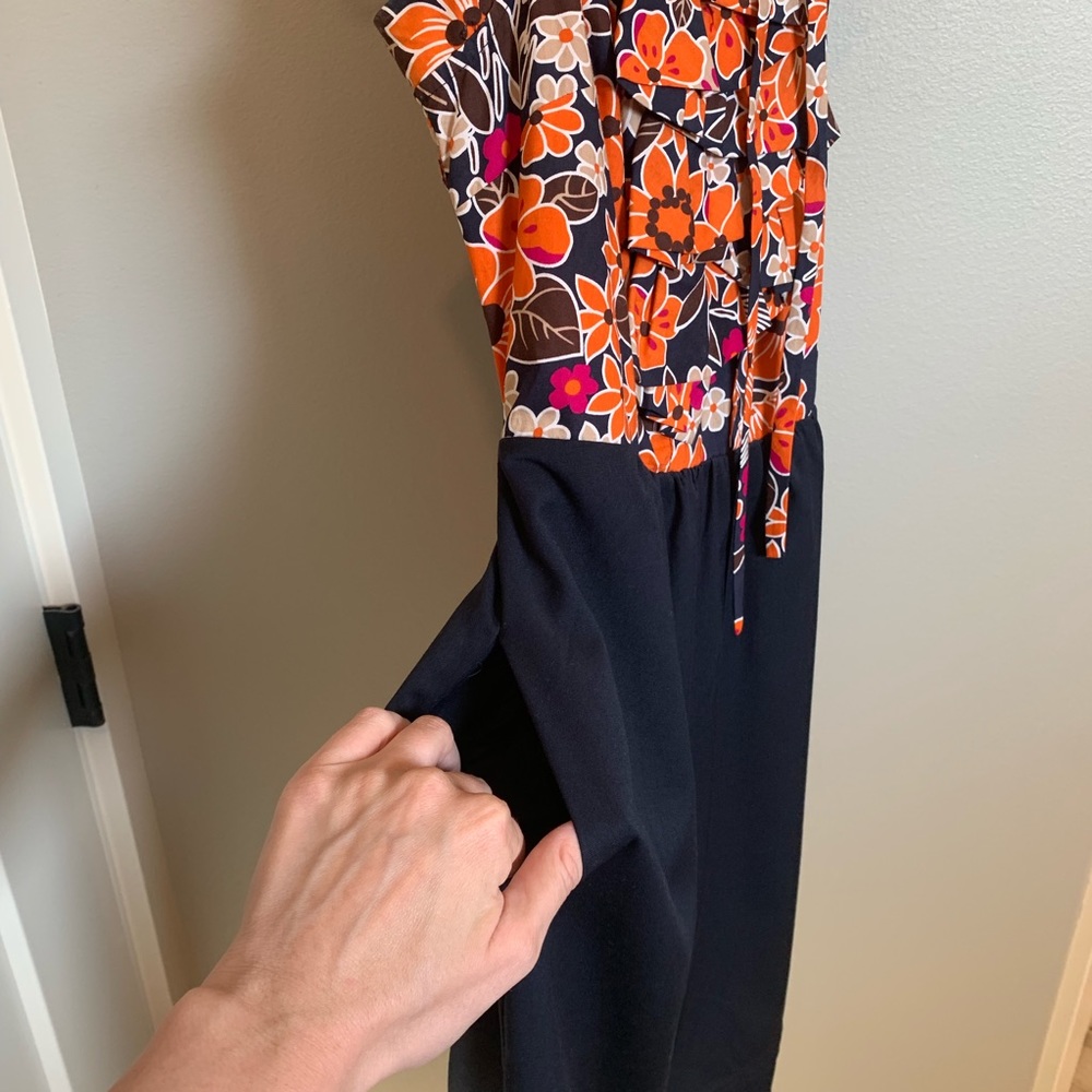Anthropologie floral and navy dress - Picture 3 of 7